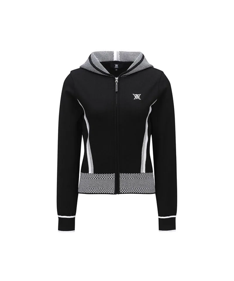 ANEW Golf Women's Mosaic Point Hoodie Cardigan - Black