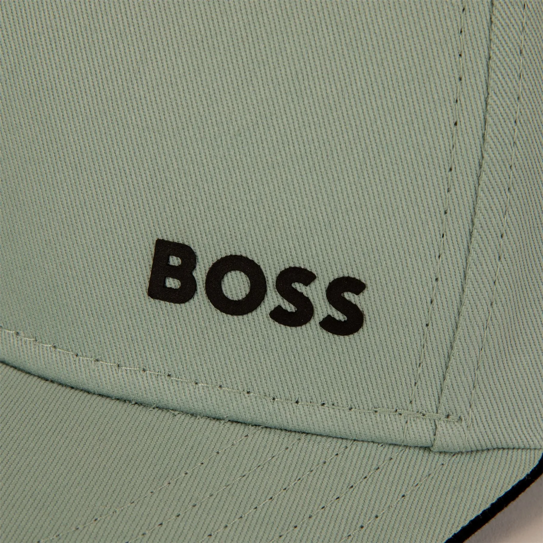 Bold Logo Print Cotton Twill Bold Cap Open Green