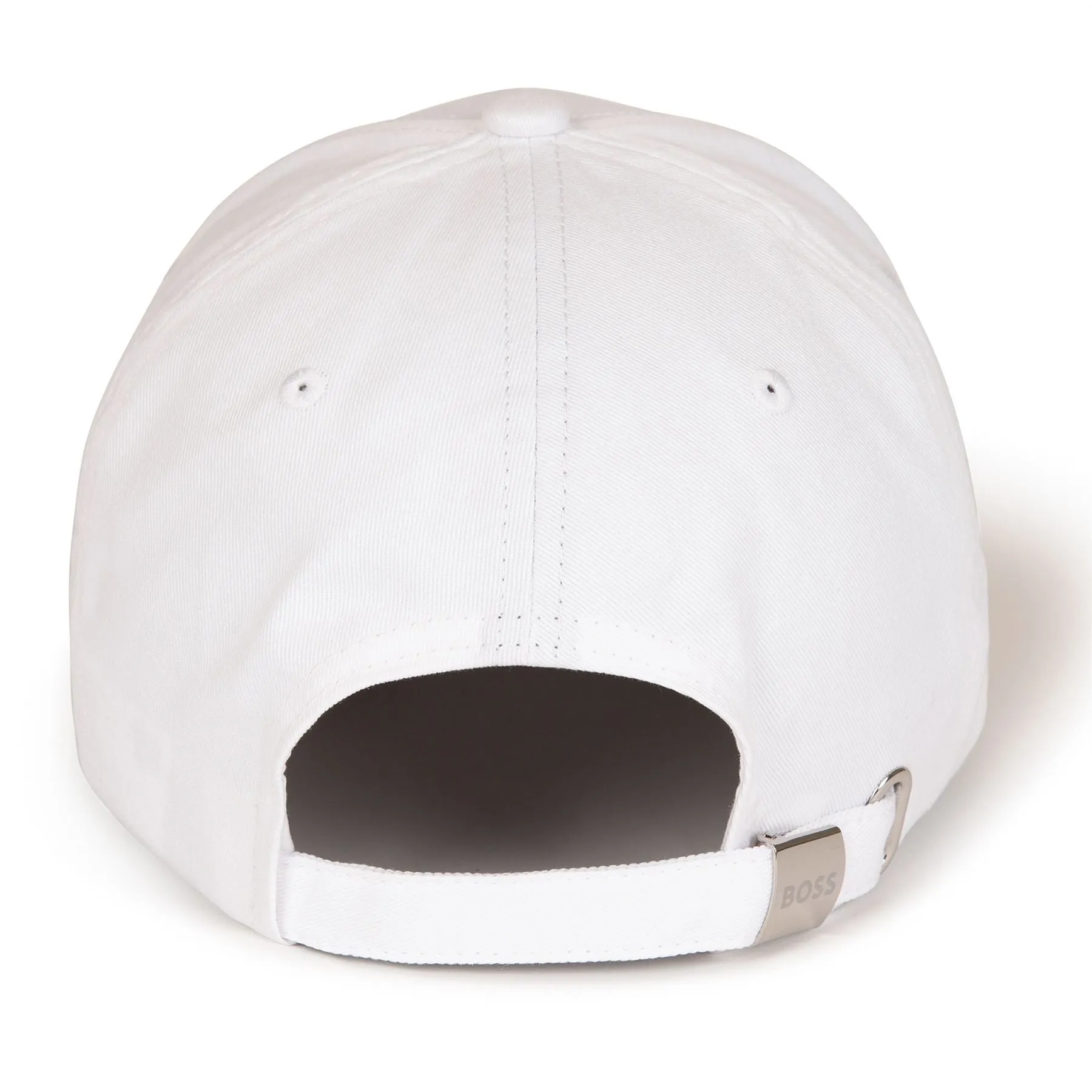 Bold Logo Print Cotton Twill Cap Natural White