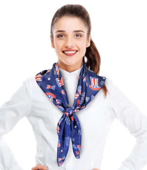 [BUY IN BULK] LIGHTWEIGHT USA FLAG THEMED SQUARE SCARF 35" X 35" -USA Hats