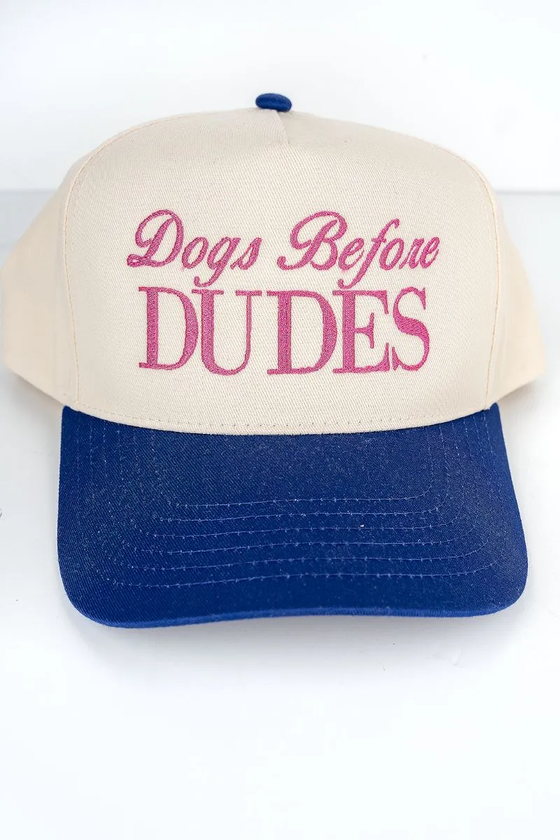 Dogs Before Dudes Embroidered Five Panel Twill Cap