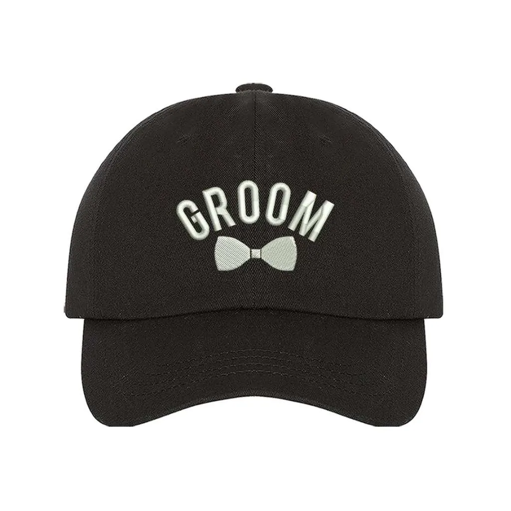 Groomsman With Bow Embroidered Baseball Hat