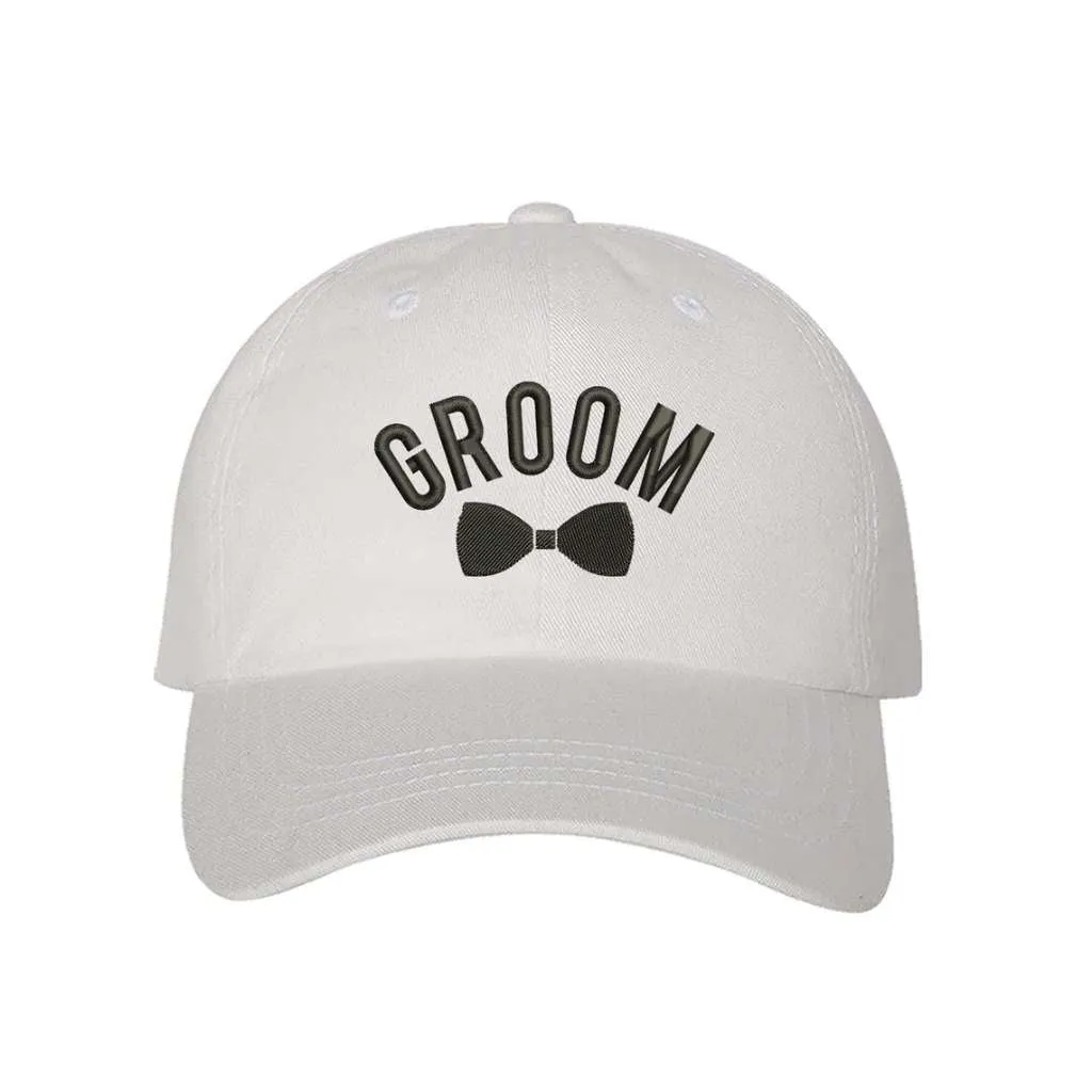 Groomsman With Bow Embroidered Baseball Hat