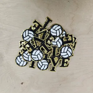 Love Volleyball Chenille Hat Patch (1 Patch)