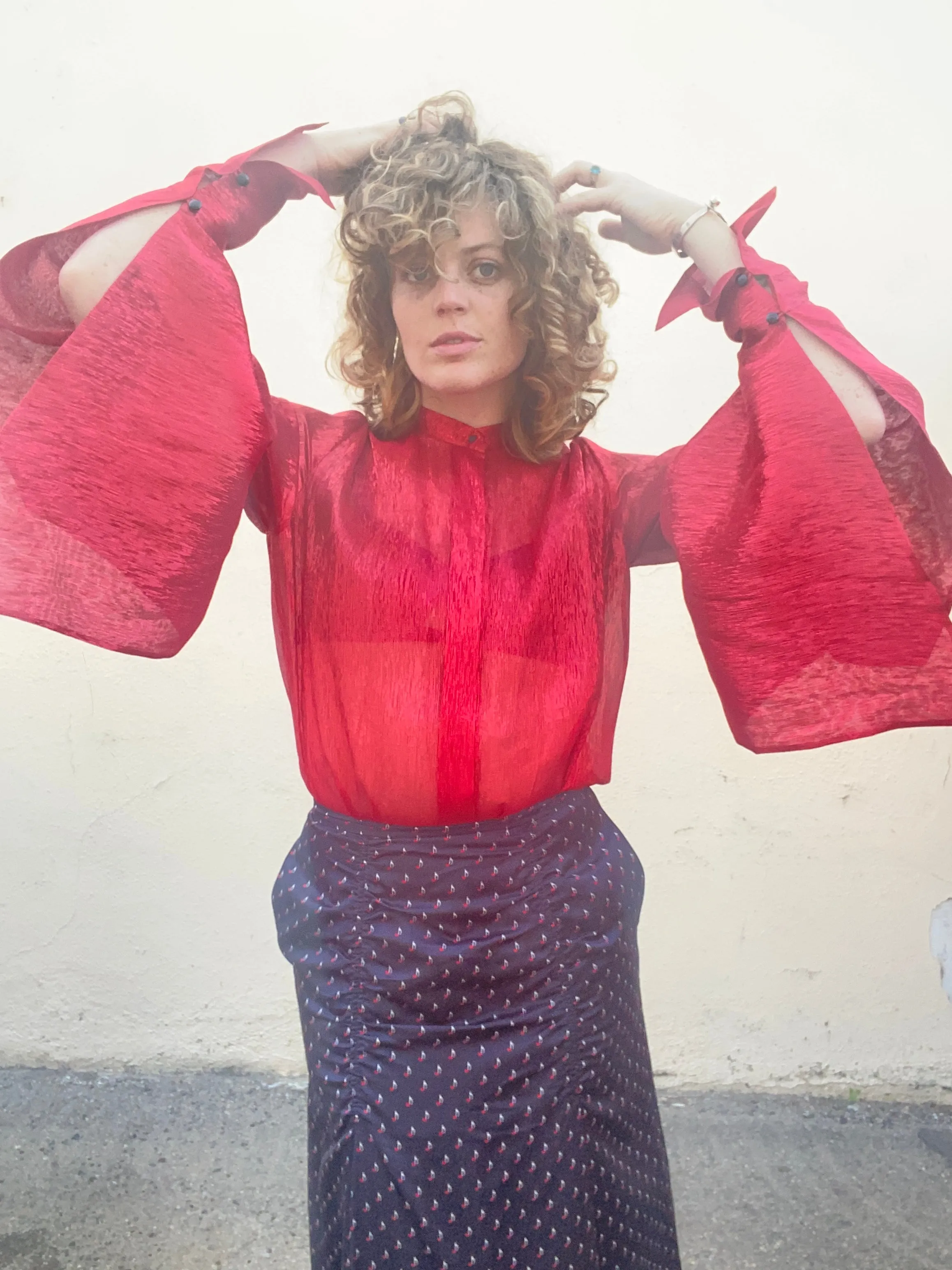 Petar Petrov Red Metallic Blouse