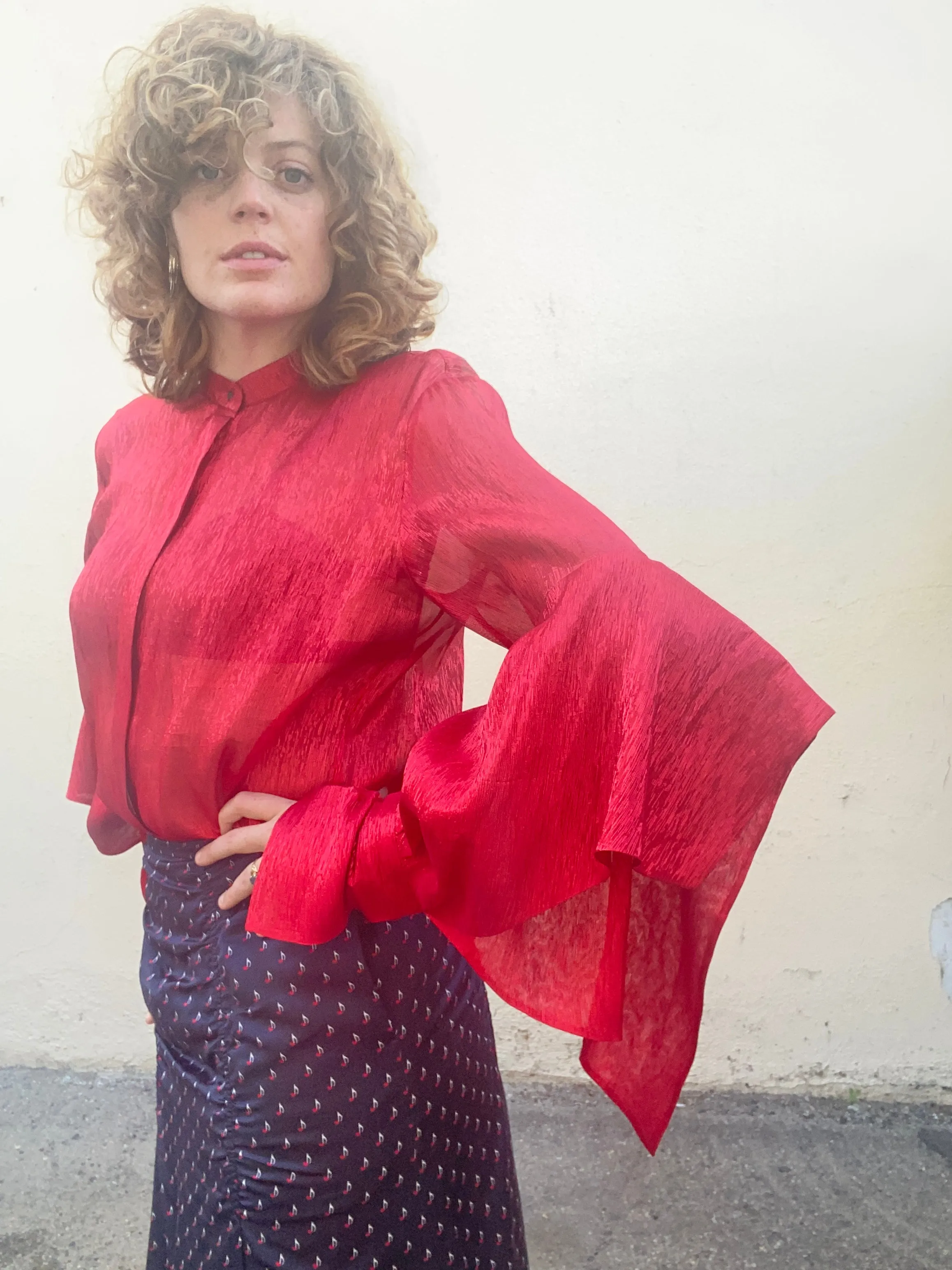 Petar Petrov Red Metallic Blouse
