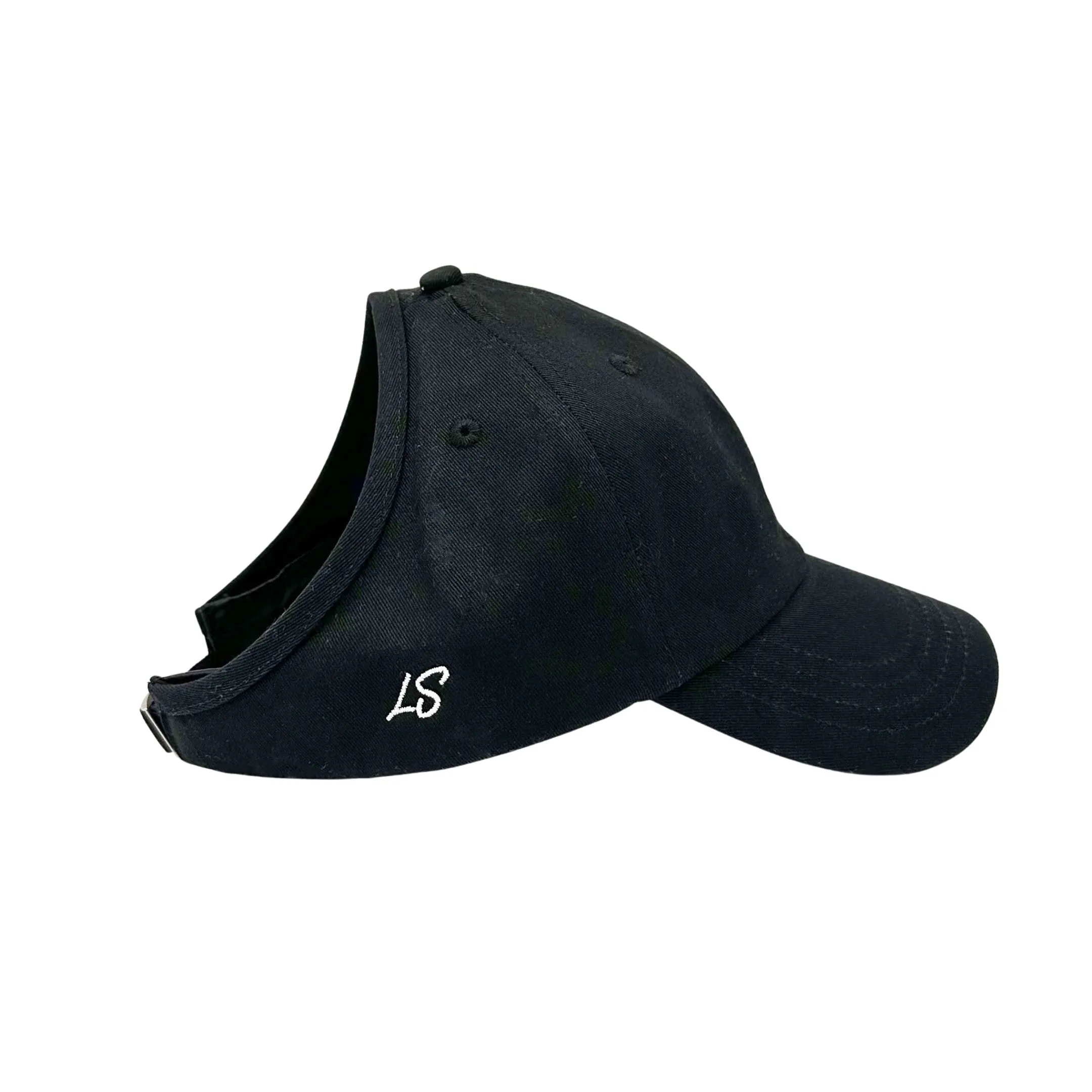 Silk-lined Baseball Cap With Open Back For Curly Hairs & Pony Tails - Cowboy Blue