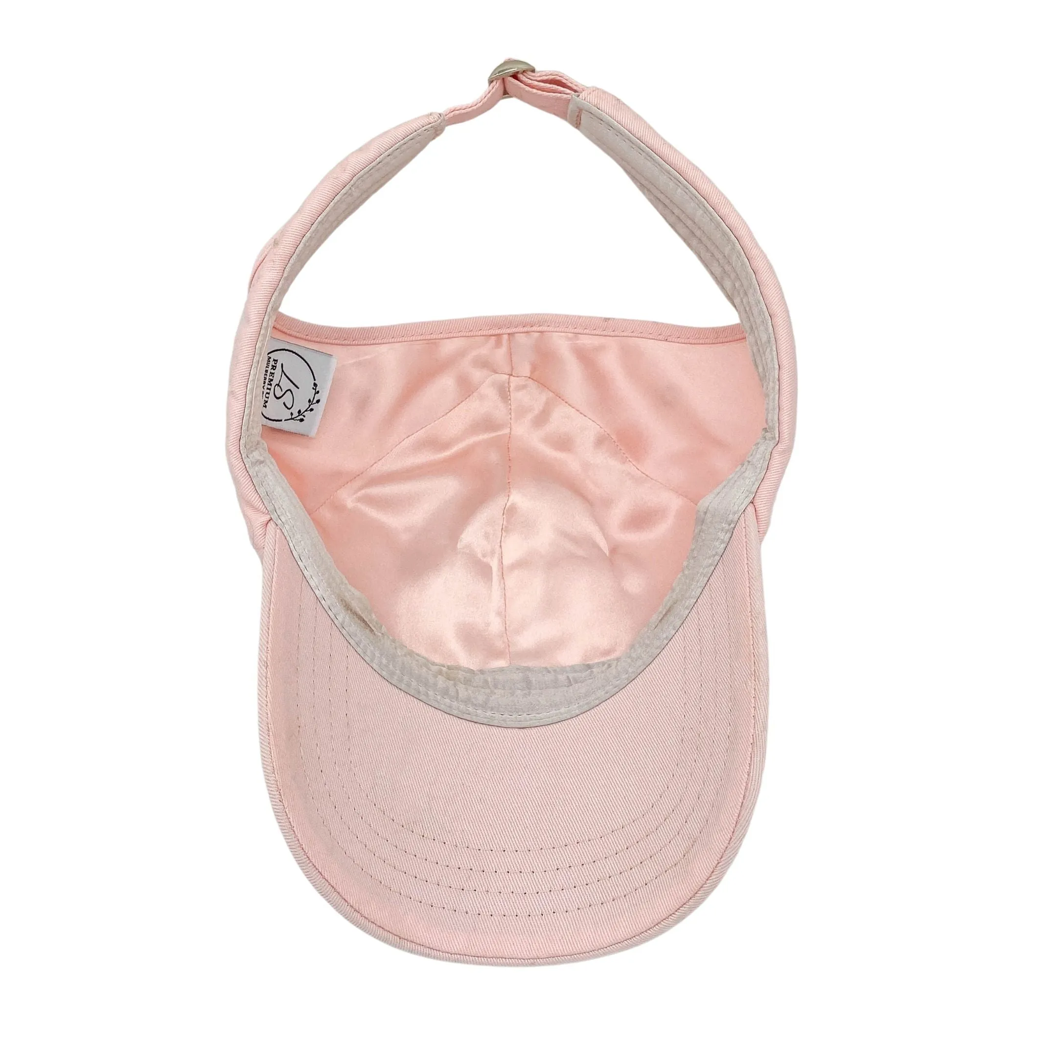 Silk-lined Baseball Cap With Open Back For Curly Hairs & Pony Tails - Cowboy Blue