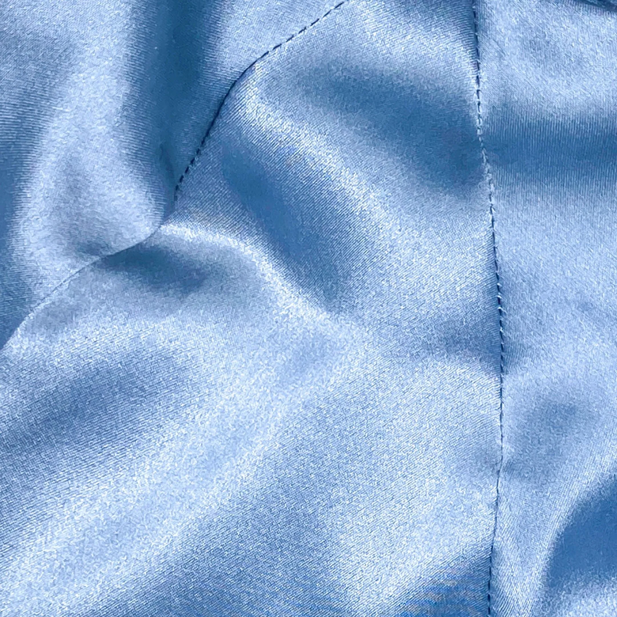 Silk-lined Baseball Cap With Open Back For Curly Hairs & Pony Tails - Cowboy Blue